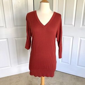 White House Black Market Orange Tunic Sweater
